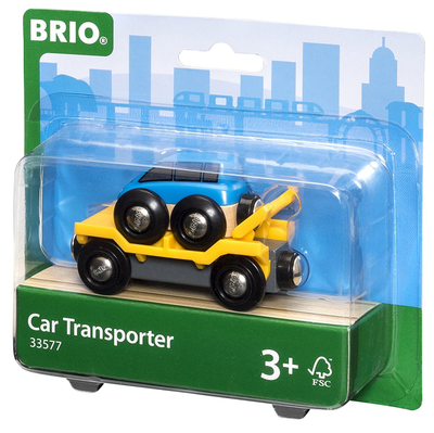 Kamion lodër druri Brio Car Transporter 33577, me rampë, shumëngjyrësh
