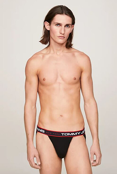 Mbathje për meshkuj Tommy Hilfiger JOCK STRAP, 3 copë, të zeza/kuqe