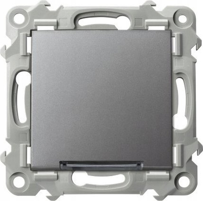 Çelës njëpolësh SAPHIR ŁP-1ZS/M/70, me ndriçim blu, seri Sapphire, gri mat
