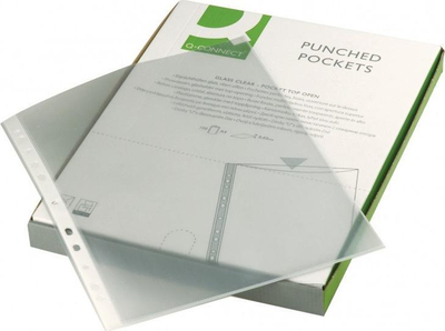 Mbështjellëse dokumentesh Q-Connect, A4, 100 copë, transparente