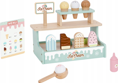 Set loje akulloreje Tooky Toy Ice Cream Shop, prej druri, për kalamaj 3+