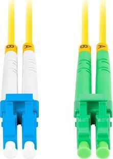 Kabllo fibër optike Lanberg Patchcord SM, LC APC në LC UPC, 2m, e verdhë