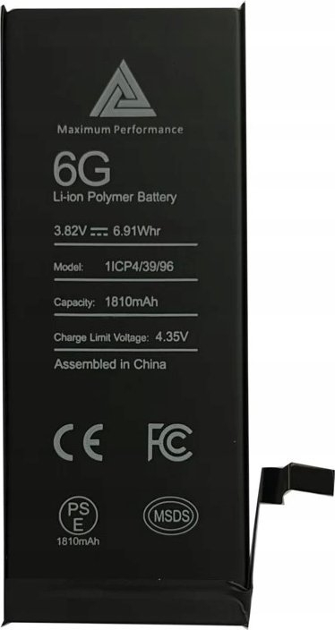 Bateri telefoni MPD për iPhone 6, 1810mAh, Li ion, e zezë