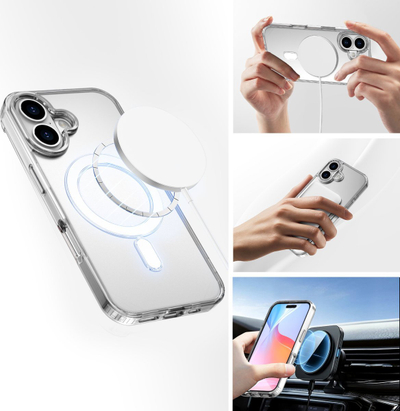 Сет додатоци 4smarts 3in1 Premium Starter за Apple iPhone 16, со MagSafe, проѕирен