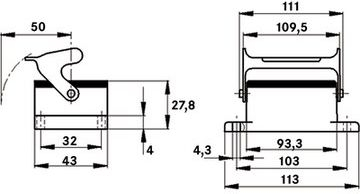 Strehë konektori LAPP EPIC H-B 16 AG-LB 10072900, IP65, gri