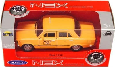 Maket makine Welly Fiat 125p, shkallë 1:39, metal, portokalli
