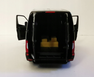 Maket metalik Mercedes Benz Sprinter, shkalla 1:48, me mekanizëm Pull Back, i zi