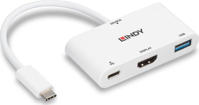 Пристапна станица Lindy USB C 43340, HDMI, USB 3.0, сива