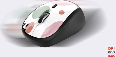 Maus Trust YVI, wireless, USB, i zi dhe rozë