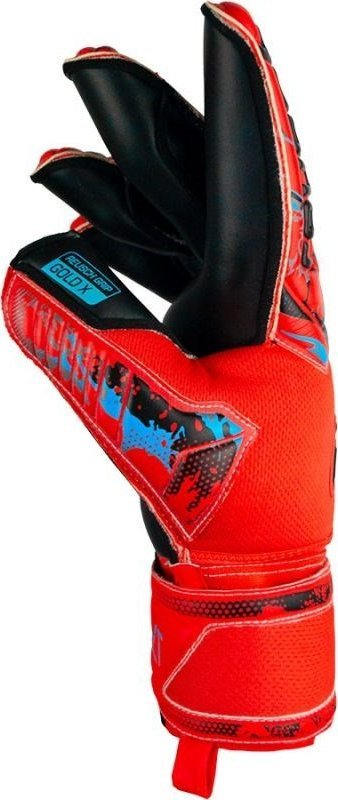Doreza portieri Reusch Attrakt Gold X Evolution Cut Finger Support, latex Gold, masa M, të kuqe