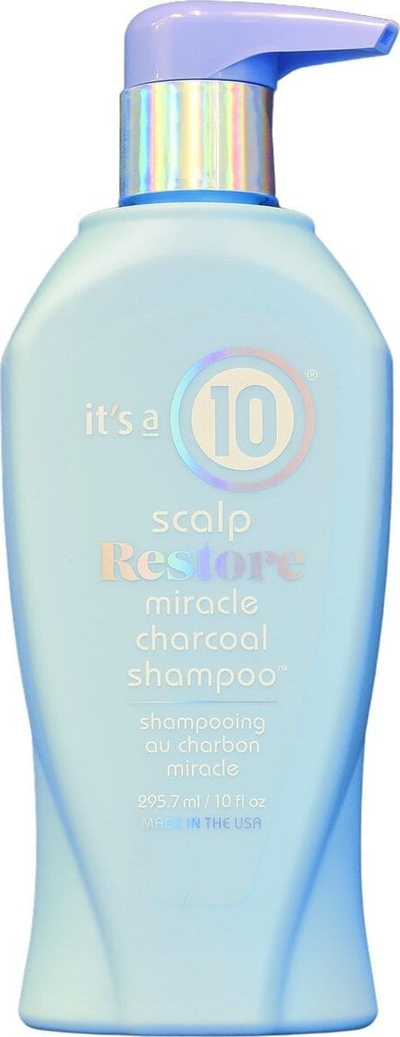 Shampo për flokë It's a 10 Scalp Restore Miracle Charcoal, heq yndyrën dhe mbetjet, 295ml