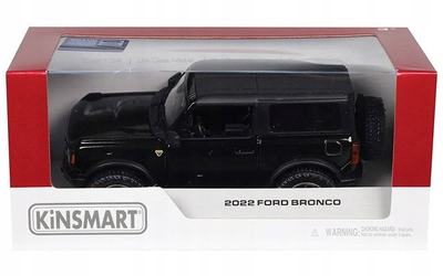 Lodër makinë Kinsmart 2022 Ford Bronco Hardtop, 1:34, 5", e zezë