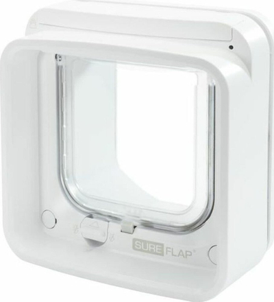 Derë e zgjuar për mace SureFlap Microchip Cat Flap Connect, kontroll nga aplikacioni, me mikroçip, e bardhë