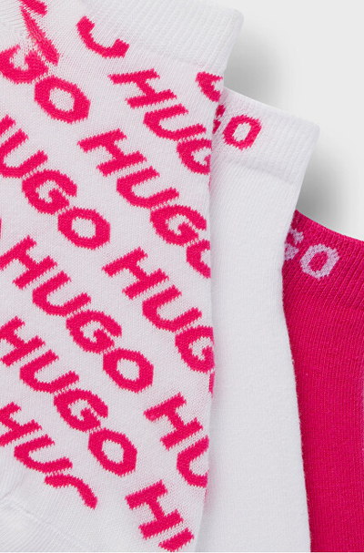 Set çorape për femra Hugo Boss, 3 palë, të bardha/rozë