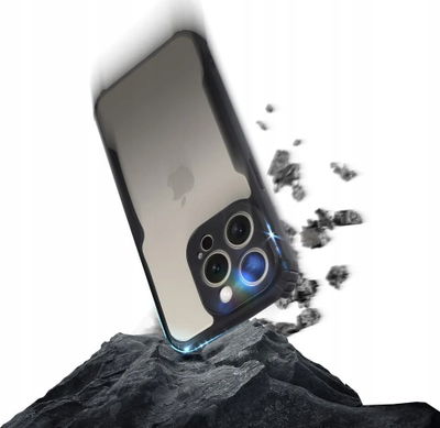 Futrollë telefoni OEM kundër rënies për iPhone 12 Pro Max, TPU me akril, transparente, e zezë