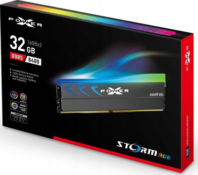 Memorie RAM Silicon Power XPOWER Storm RGB, 32GB DDR5 6400MHz, U-DIMM, e zezë