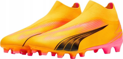 Këpucë futbolli Puma Ultra Match+ LL FG AG 107759-03, për fushë natyrale edhe sintetike, të verdha