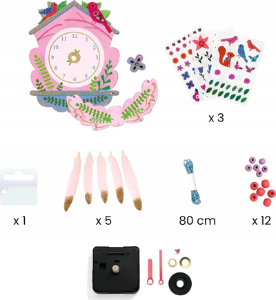Set kreativ për orë muri Djeco Do It Yourself, për kalamaj 6+, shumëngjyrësh