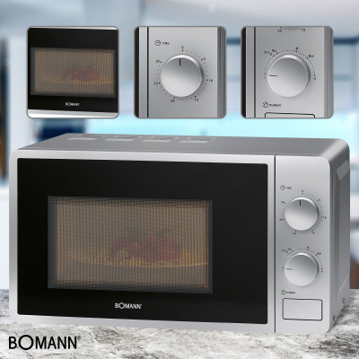 Furra me mikrovalë Bomann MW 6014 CB, 20L, 700W, argjendi