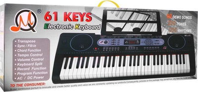 Tastierë elektronike MQ MD-6129, 61 taste, me mikrofon, e zezë