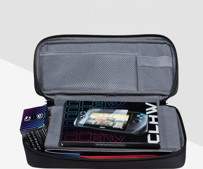 Set aksesorësh gaming MSI Claw, çantë udhëtimi, xham i temperuar, i zi