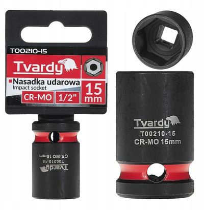 Kokë goditëse Tvardy, 1/2", gjashtëkëndore, 15 mm, CR-MO