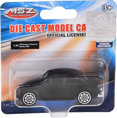 Lodër makinë metalike Volkswagen Classical Beetle 1967, shkalla 1:54, për kalamaj 3+