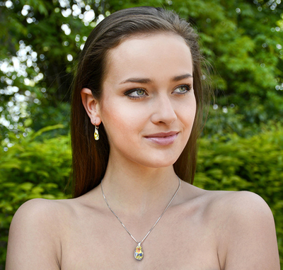 Qafore Troli Drop, Pear Crystal AB, 22 mm