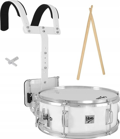 Daulle marshuese V-TONE MSD, 14" x 5.5", me mbajtëse, e bardhë