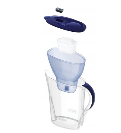 Kanë filtruese Brita Marella, 2.4L, 3 fishekë MAXTRA PRO, blu e tejdukshme