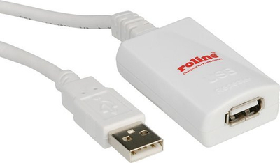 Kabllo USB Roline 12.04.1088, USB 2.0 A plug me A port, 5m, e bardhë