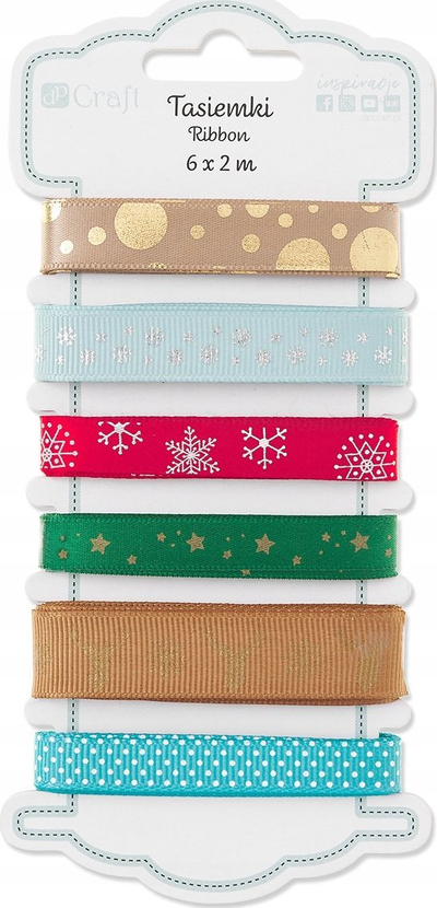 Set shirita dekorativë Lovable Christmas, sateni dhe grosgrain, 6 copë, shumëngjyrësh
