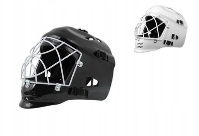 Helmetë floorball Unihoc MPS 0240/0241, plastikë e lehtë, me rripa që rregullohen, e zezë