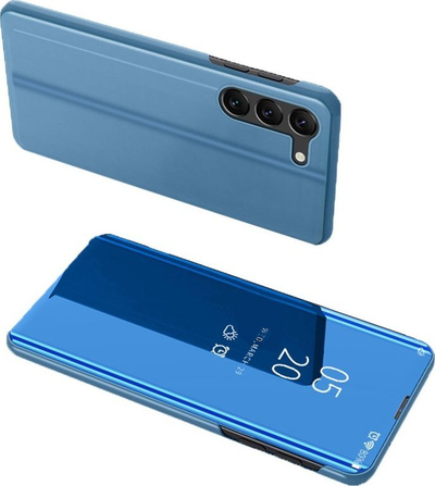 Kapak telefoni Hurtel Clear View Case për Samsung Galaxy S23 Plus, flip cover, blu