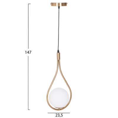 Llambë varëse tavani Droplet HM7503.12, E27, metal, e artë e bardhë