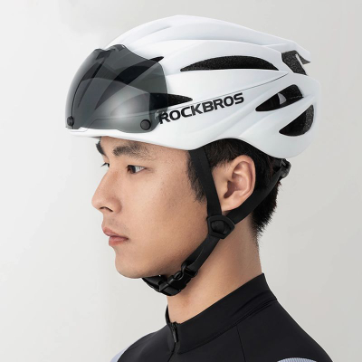 Helmetë biçiklete Rockbros Cycling, 58-62 cm, me syze UV me magnet, bezhë