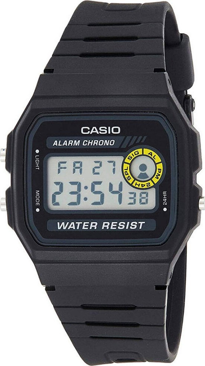 Рачен часовник Casio F94WA 8, дигитален, отпорен на вода 30m, црн