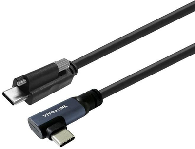 Kabllo USB C VivoLink US C Angle, USB C në USB C, këndor, i zi