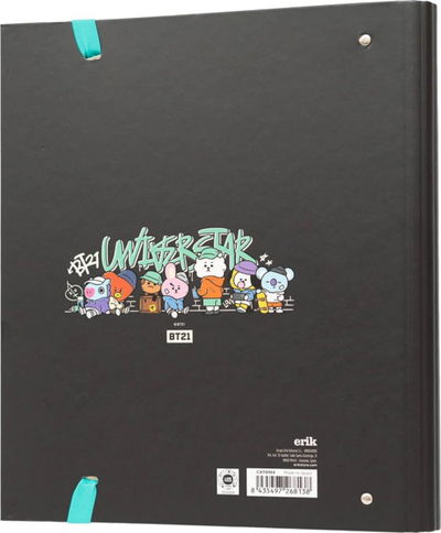 Dosje me unaza BT21 Street Mood, A4, 4 unaza me elastik, shumëngjyrëshe