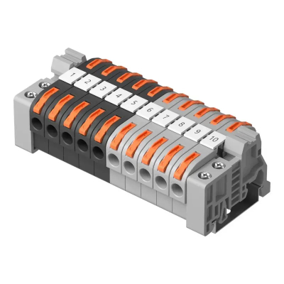Set lidhës kabllosh Sonoff DIN Rail, 20 copë, me levë, gri