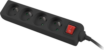 Prizë zgjatuese Lanberg PS1-04E-0150-BK, 4 dalje, 1.5 m, e zezë