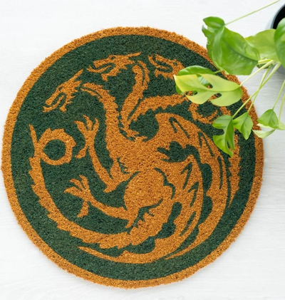 Подна врата Game of Thrones House of the Dragon, кокосови влакна, ПВЦ подлога против лизгање, кафеава