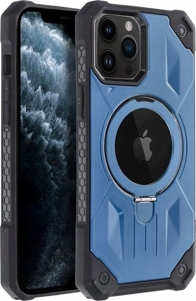 Mbrojtëse telefoni Armor Mag për iPhone 11 Pro Max, MagSafe, me stand, blu