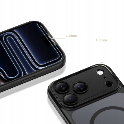 Kapak telefoni Tech-Protect Magpeak MagSafe CC, për iPhone 17 Pro Max, matte, i zi