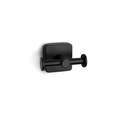 Varëse dyshe baño Double Hook Quattro, çelik inox, montim me vida ose ngjitës, krom