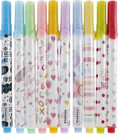 Set markera tekstnënvizues Starpak Highlighter, 10 ngjyra pastel, në kuti plastike, shumëngjyrësh