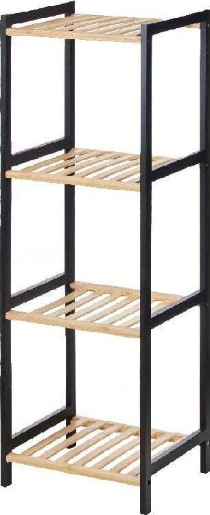 Raft banjoje WENKO Oslo, 35 x 30 x 100 cm, bambu edhe dru pishe, i zi natyral