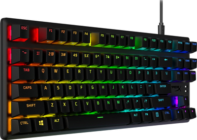 Tastierë gaming HyperX Alloy Origins Core PBT HX Blue, mekanike, RGB, e zezë