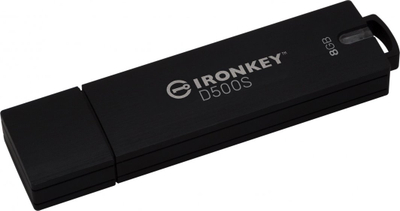 USB Kingston IronKey D500S, 8 GB, e zezë