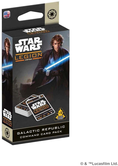 Друштвена игра Asmodee Star Wars Legion, Galactic Republic Command Card Pack, 51 карта, за 2 играчи